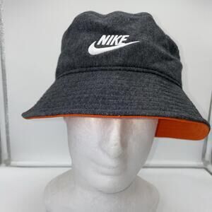 Nike Sportswear Bucket Hat Heather Gray Orange M/L Retro Salad